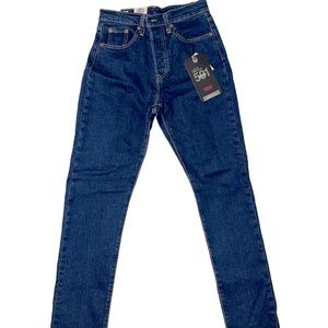 NWT Levi’s 501 Skinny Dark Wash Jeans Button Closure size 25